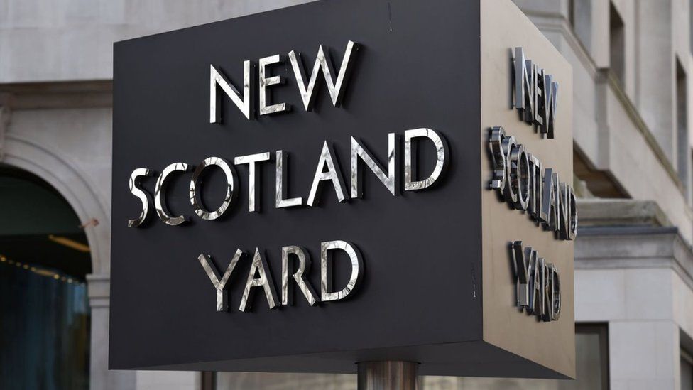 File image of New Scotland Yard sign in London