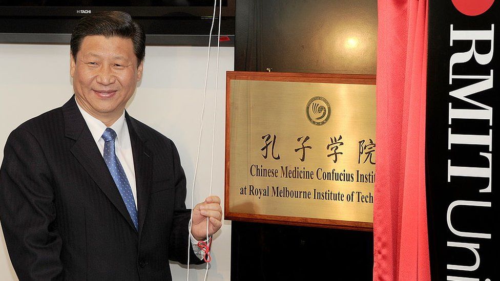 Chinese President Xi Jinping at the opening of the Confucius Institute at Melbourne's RMIT University in 2010
