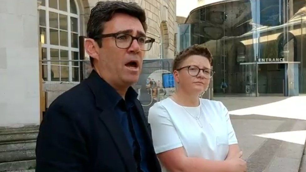 Greater Manchester Mayor Andy Burnham and Councillor Bev Craig