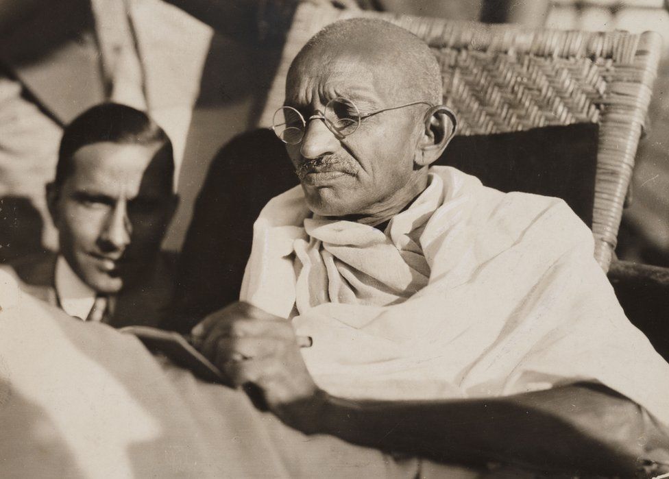 Mahatma Gandhi pictured on board the SS Rajputana in 1931