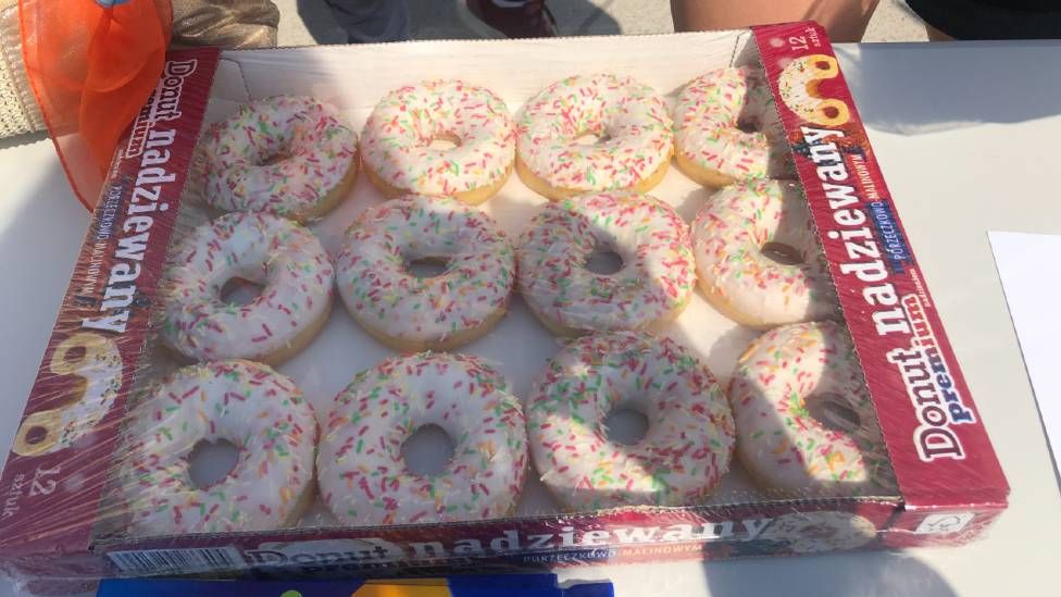 Donuts handed out by LGBT rights activists
