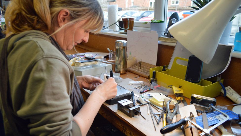 Model maker in the Mackinnon and Saunders workshop