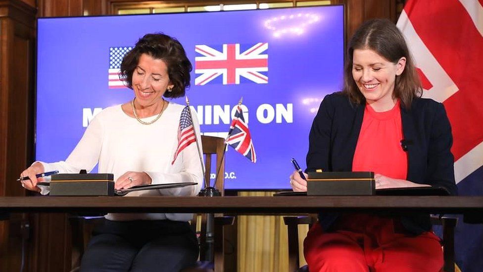 US commerce secretary Gina Raimondo and UK tech minister Michelle Donelan singed a memorandum of understanding on Monday