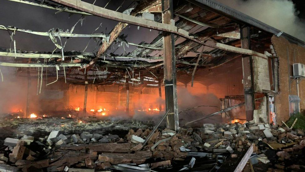 The scene of the fire