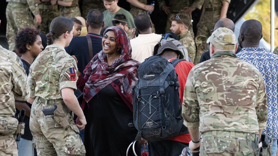 Evacuation at an airstrip near Khartoum