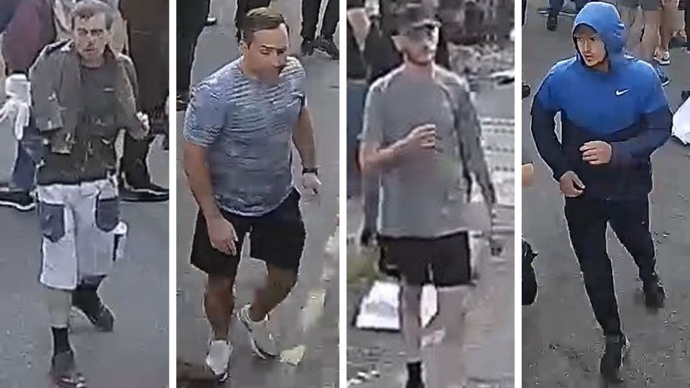 Four CCTV images of men during the riots 