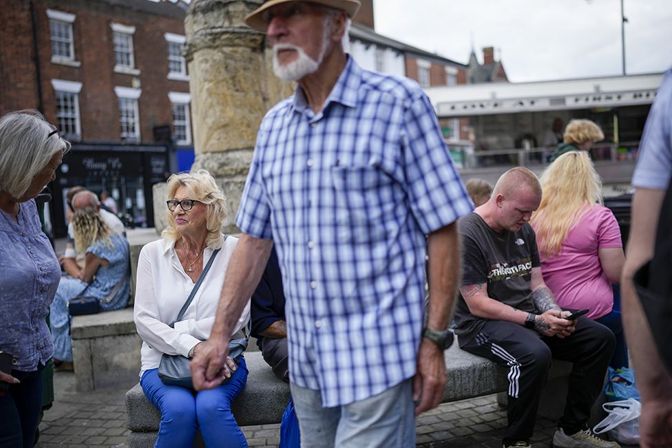 Shoppers go about their daily chores in Selby market place