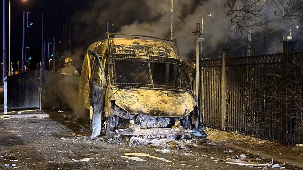 burnt retired  constabulary  van