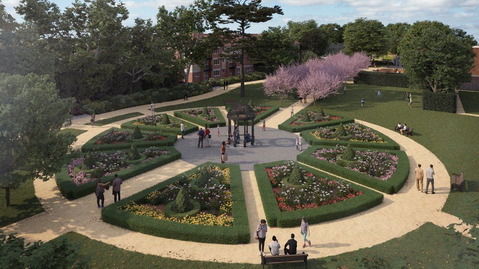 How new garden space at Grundy Park in Cheshunt could look