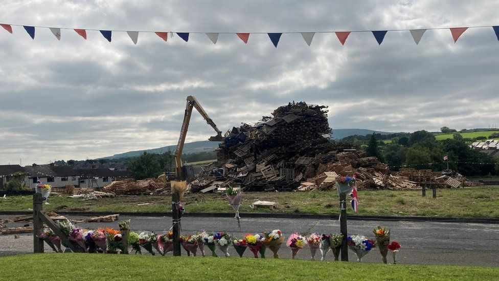 Antiville bonfire being dismantled