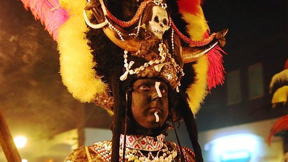 A Zulu costume used in previous years at the Lewes Bonfire