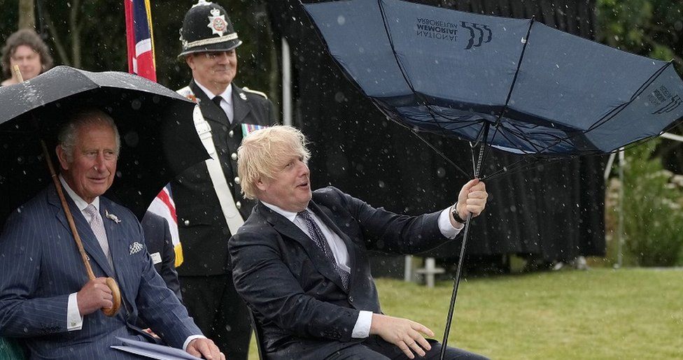 Prince Charles and Boris Johnson at the dedication of The National UK Police Memorial