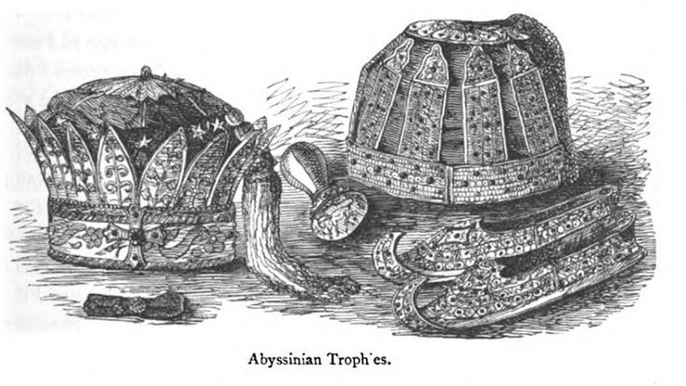 A 19th century engraving of some of the Ethiopian loot