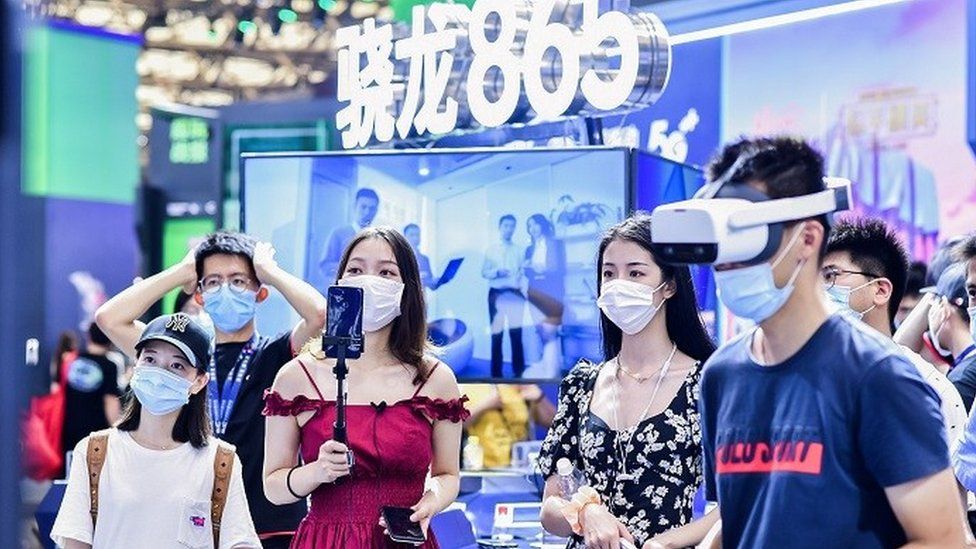 Attendees at the ChinaJoy video gaming show in Shanghai.