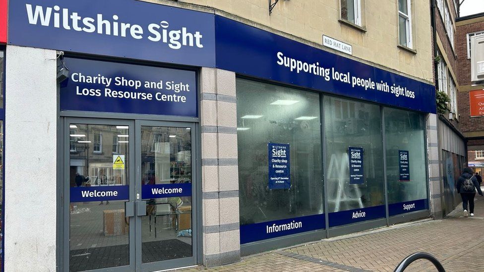 The new shop in Trowbridge showing Wiltshire Sight branding on the outside