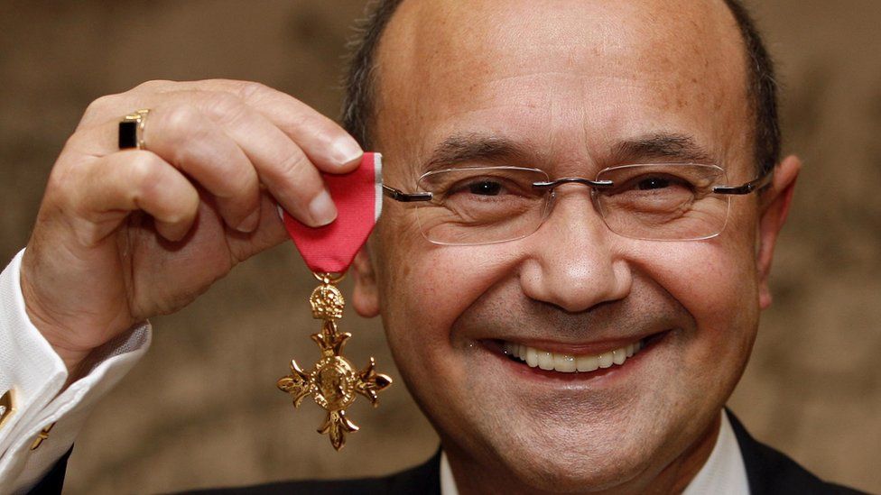 Toni Mascolo with his OBE award in 2008