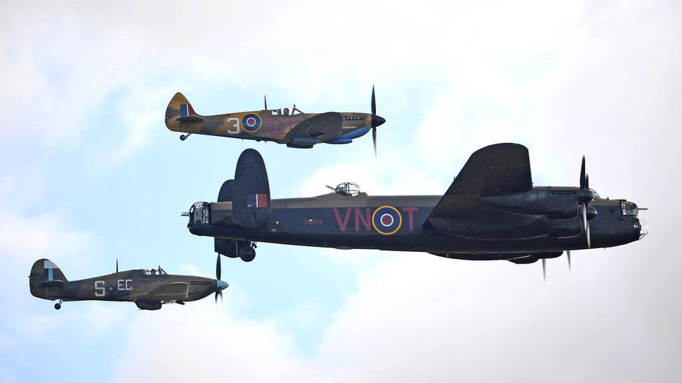 Hurricane, Spitfire and Lancaster from the Battle of Britain Memorial Flight