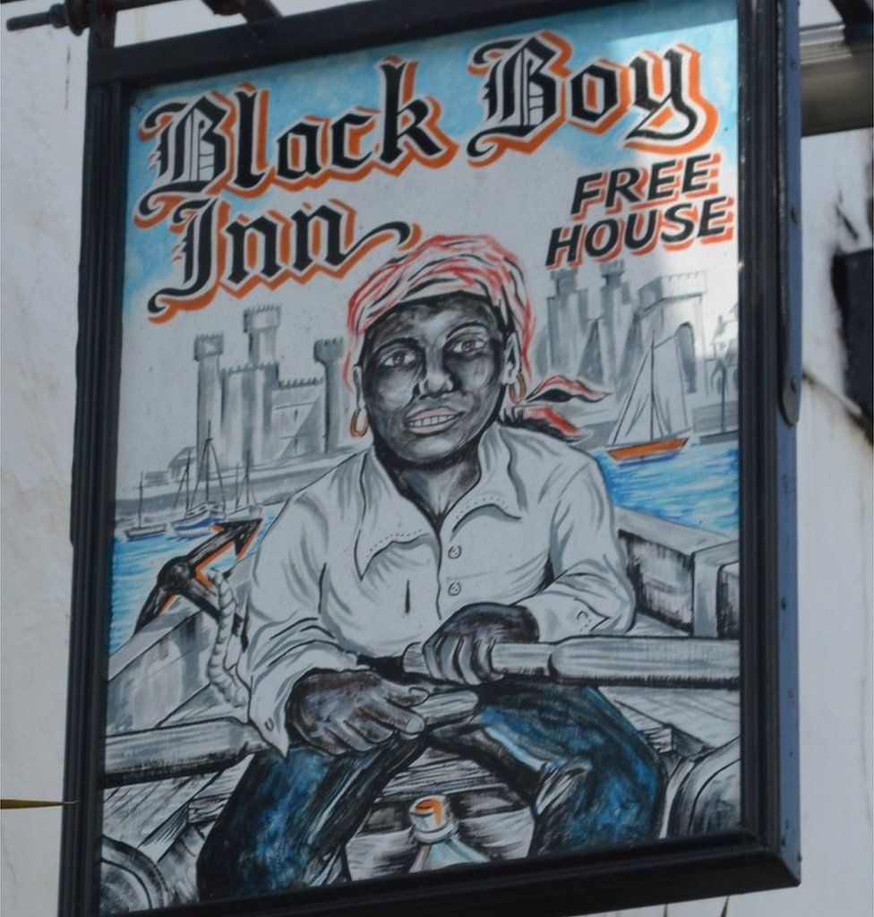 Black Boy Inn Sign near Caernarfon