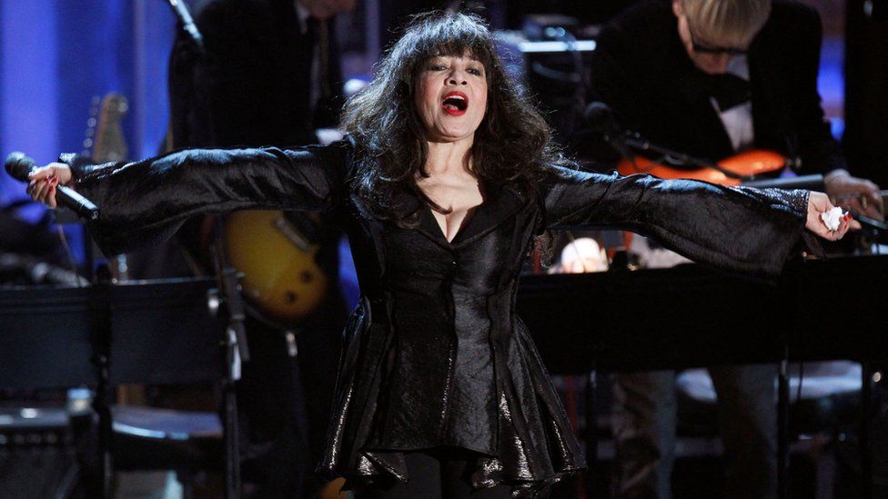 Ronnie Spector pictured at the Roll Hall of Fame induction ceremony in New York