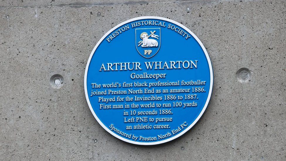 Blue plaque honouring Arthur Wharton