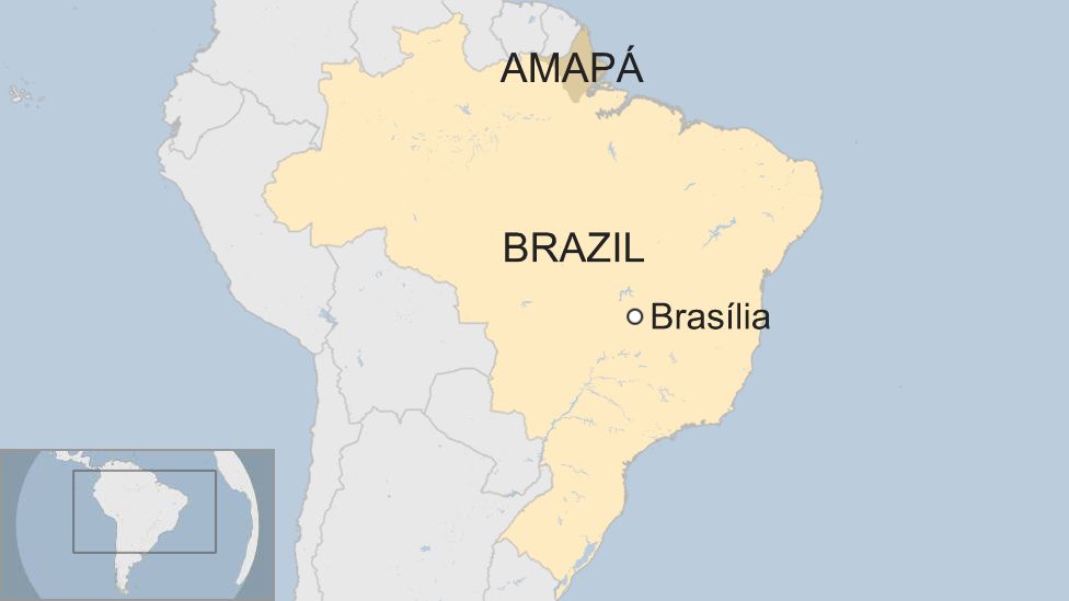 Map of Amapa in Brazil