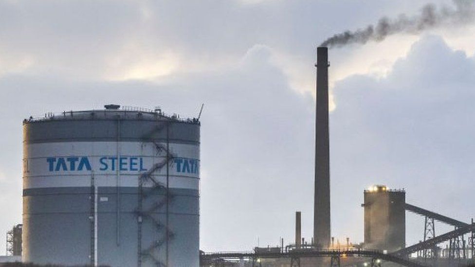 A general view of Tata Steel steelworks on December 16, 2020 in Port Talbot, Wales