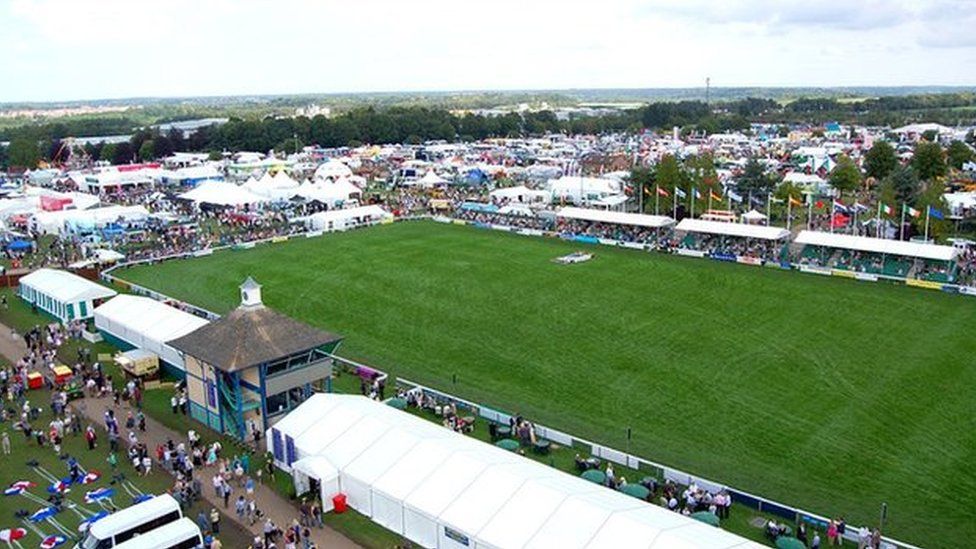 Aerial view of Royal Norfolk Show 2011