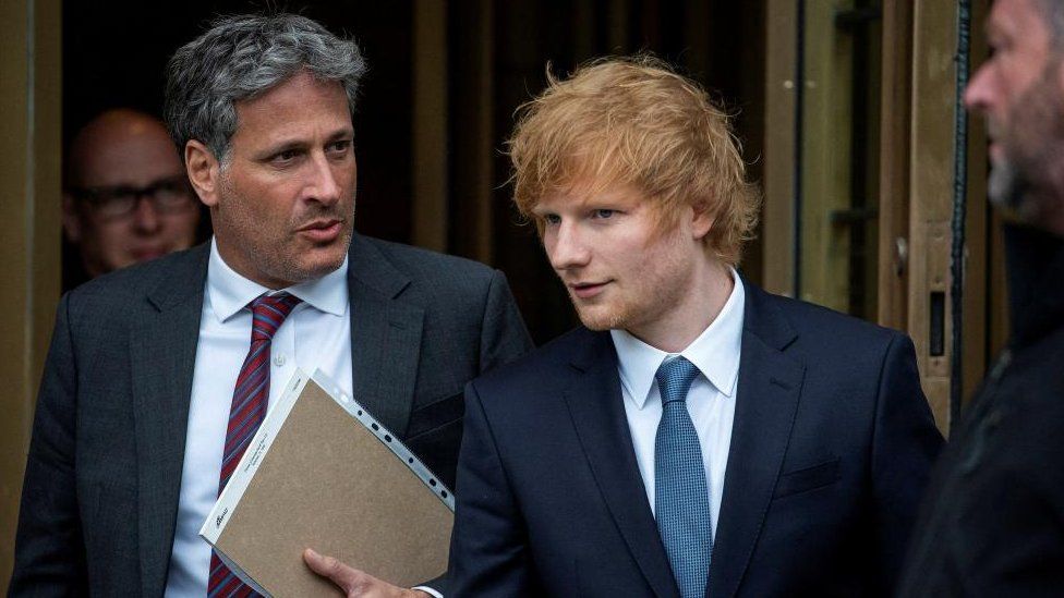 Singer Ed Sheeran leaves Manhattan federal court for his New York copyright trial