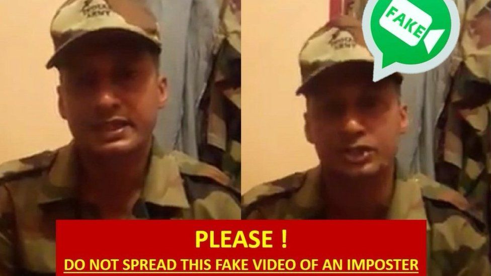 Image of fake news warning by Indian Army
