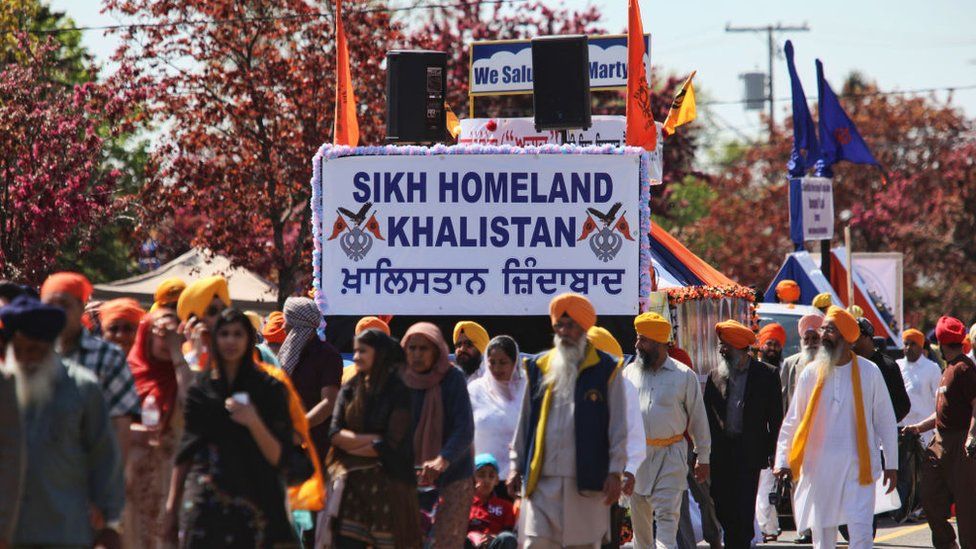 Canadian Pro-Khalistan Sikhs protest against the Indian government in 2012