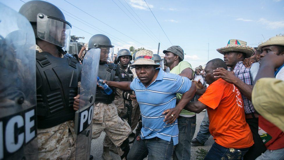 An opposition demonstration in Haiti