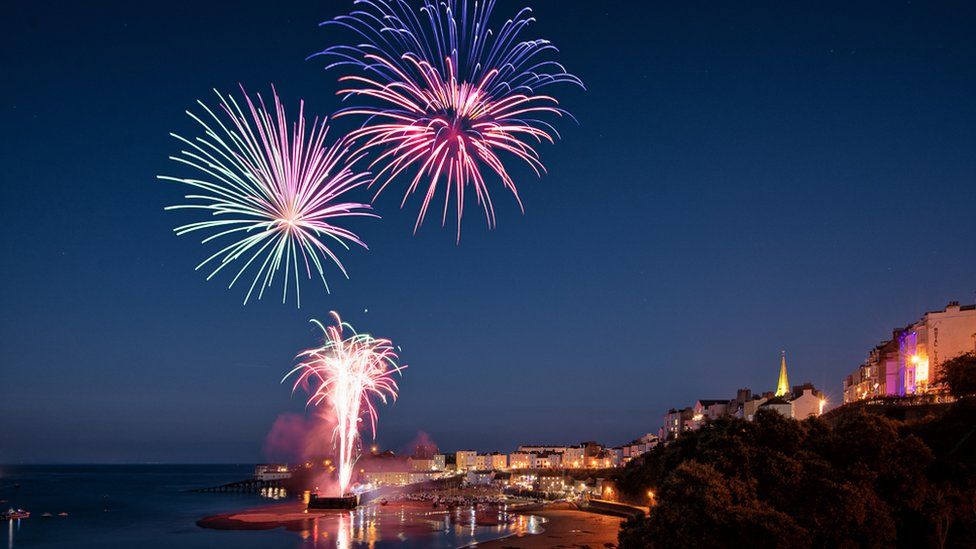 Fireworks light up the sky at the recent Tenby Spectacular event, taken by Mathew Browne