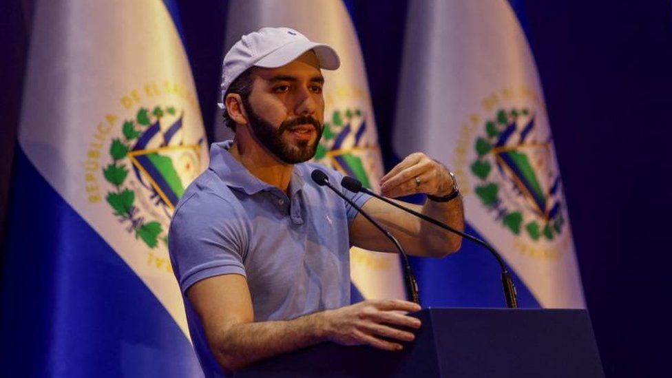 El Salvador's President, who is running for reelection, Nayib Bukele of the Nuevas Ideas party, speaks during a news conference on the day of the presidential election, in San Salvador, El Salvador, February 4, 2024.