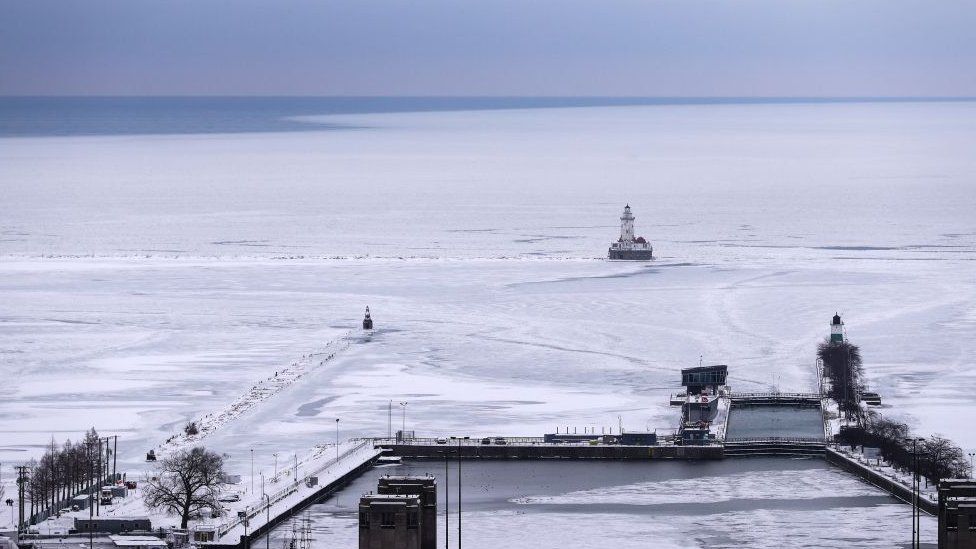 Lake Michigan frozen