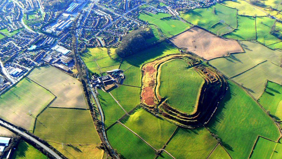 Aerial picture of Old Oswestry Hillfort