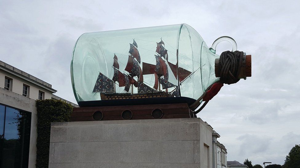 Nelson's Ship in a bottle artwork