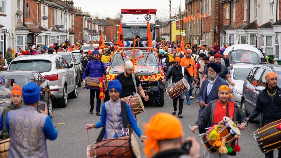 the Nagar Kirtan procession in Southampton