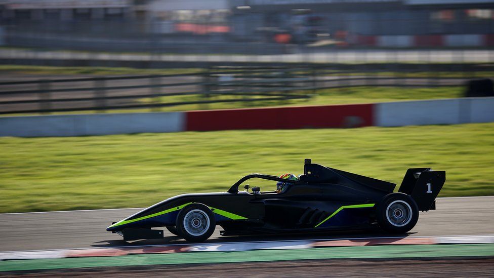 Jess Edgar in a racing car