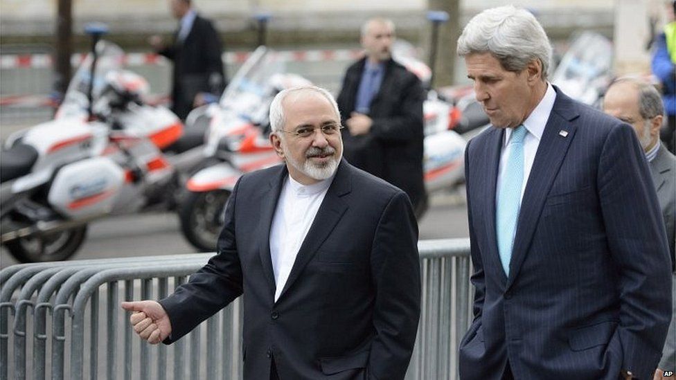 Mohammad Javad Zarif (left) and John Kerry in Geneva (14/07/15)