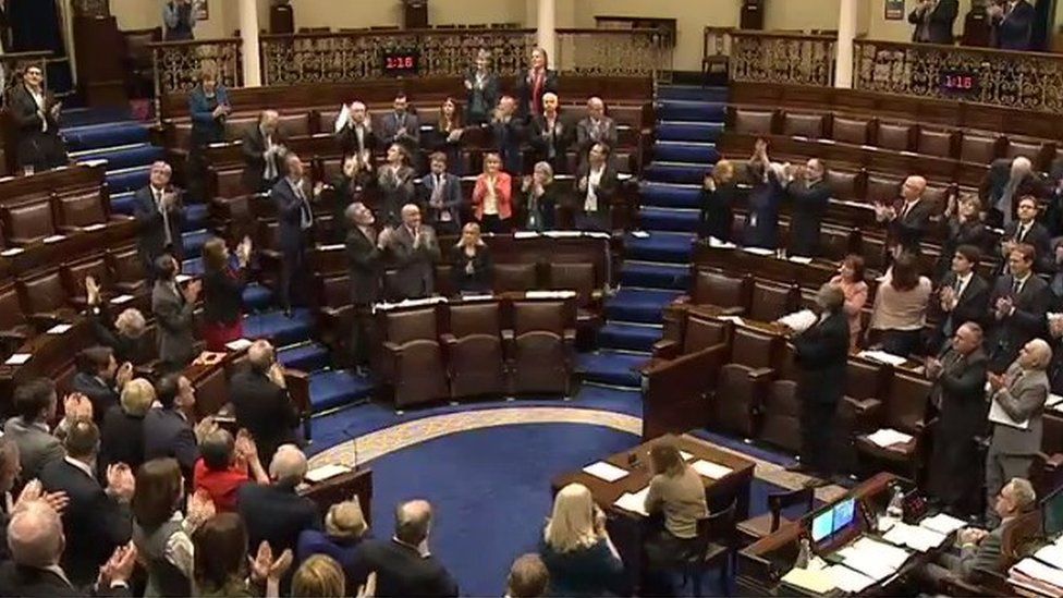 There was a standing ovation as Enda Kenny made the announcement in parliament