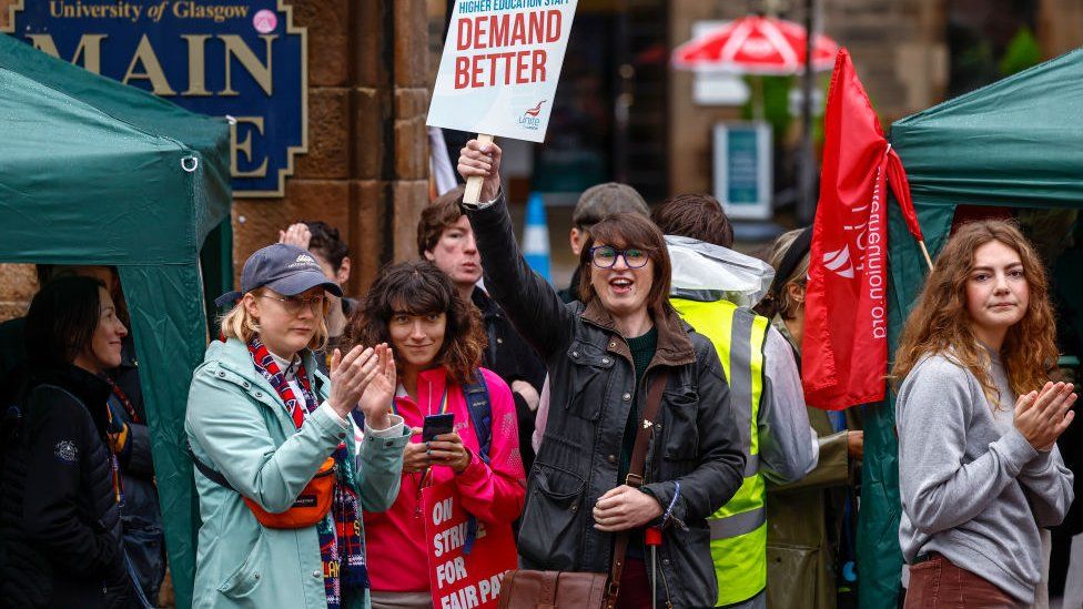 Staff on strike in Scotland