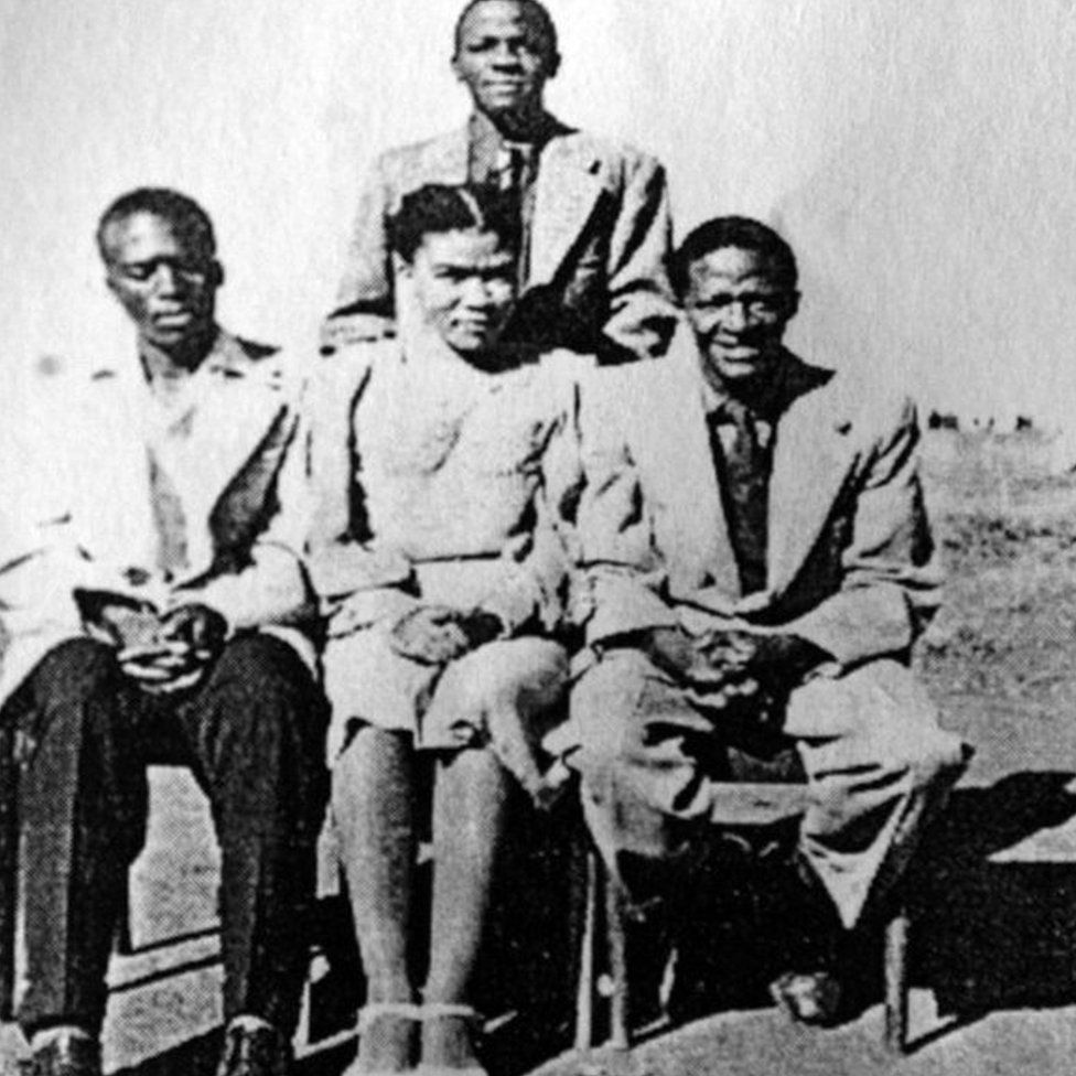 Desmond Tutu with fellow students in 1961