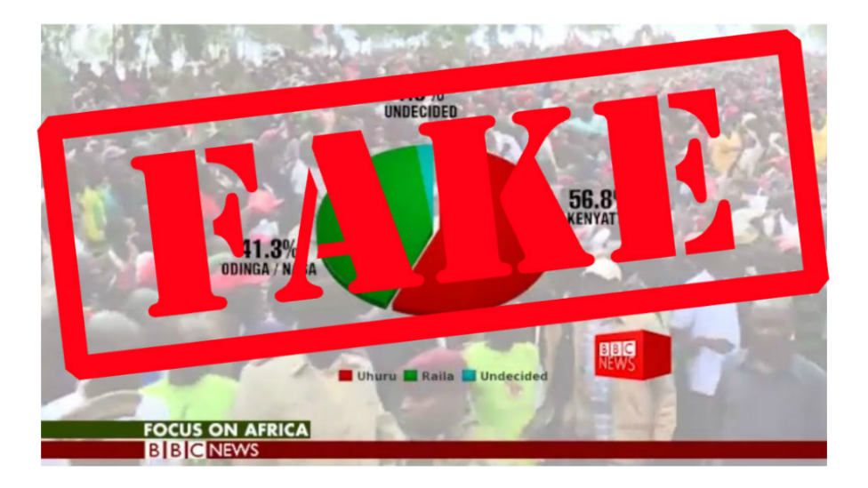 'Fake' stamp over screengrab of report
