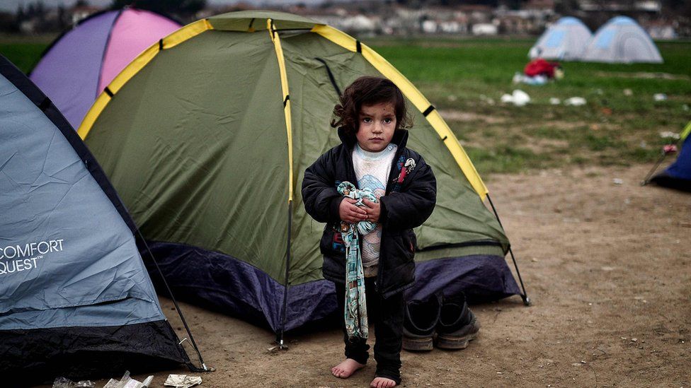 Migrant girl at Idomeni camp, Greece, Feb 2016