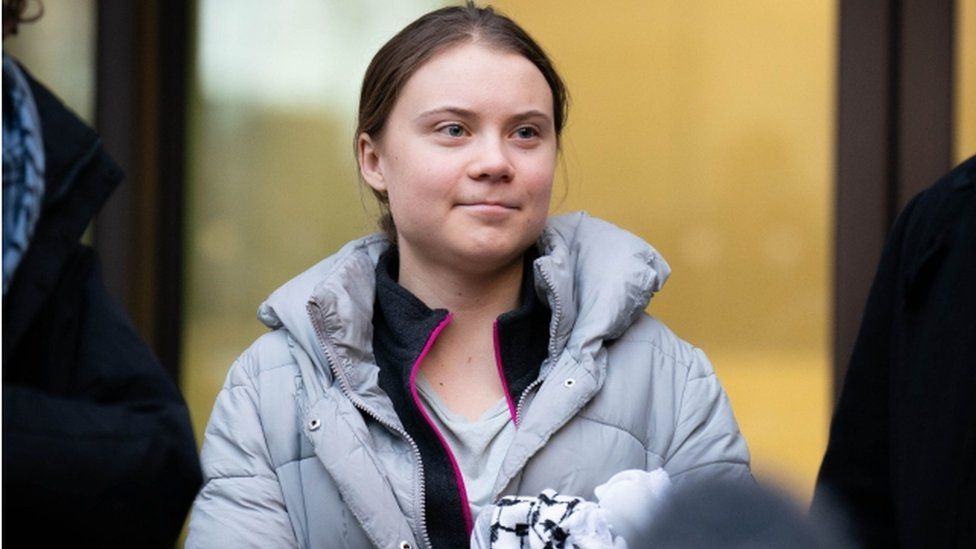 Greta Thunberg leaves Westminster Magistrates" Court, London