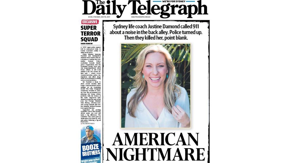 Sydney's Daily Telegraph newspaper front page carries the headline: "American nightmare"