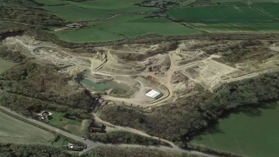 An aerial view of Farley Quarry