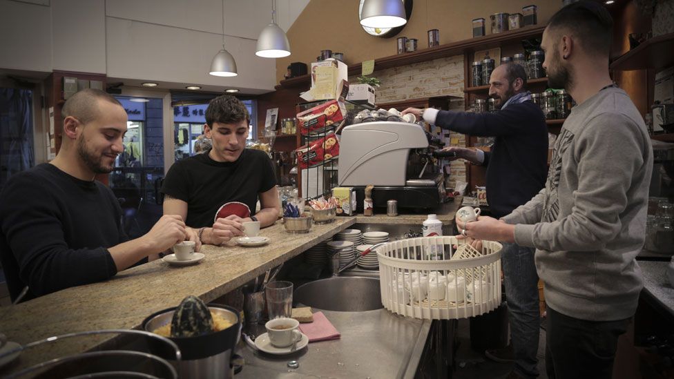 A coffee bar in Milan