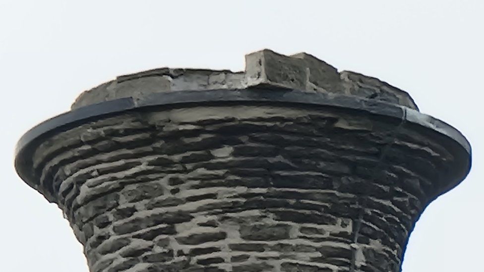 Stones were dislodged on Aberystwyth's Wellington monument