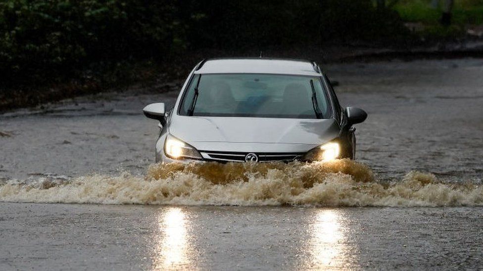 car in floods in recent wet weather